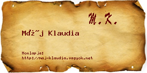 Máj Klaudia névjegykártya