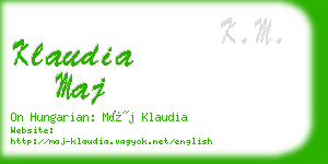 klaudia maj business card